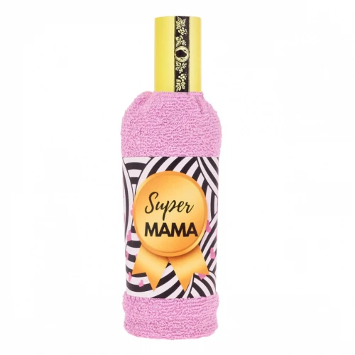 Ręcznik butelka (100x50) 068 - Super Mama (lilac)