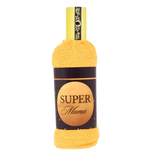 Ręcznik butelka (100x50) 071 - Super Mama (cyber yellow)