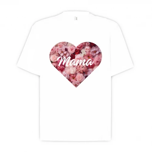 Koszulka B NADRUK BH K054 - Mama (serce z kwiatów)